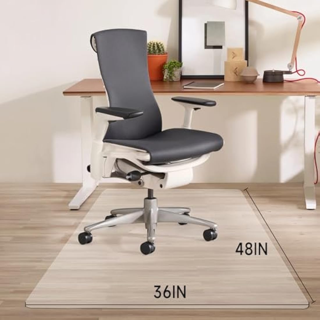 SHAREWIN Office Chair Mat for Hardwood Floors | 120x90cm PVC Protector