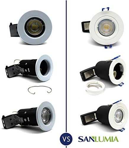 Sanlumia 10-Pack Fire Rated GU10 Recessed Ceiling Downlights - Black