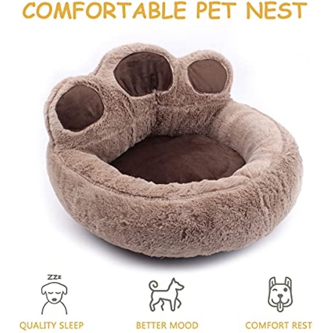 Jolof Store Washable Bolster Dog Bed | Soft Fleece Cozy Cat Bed