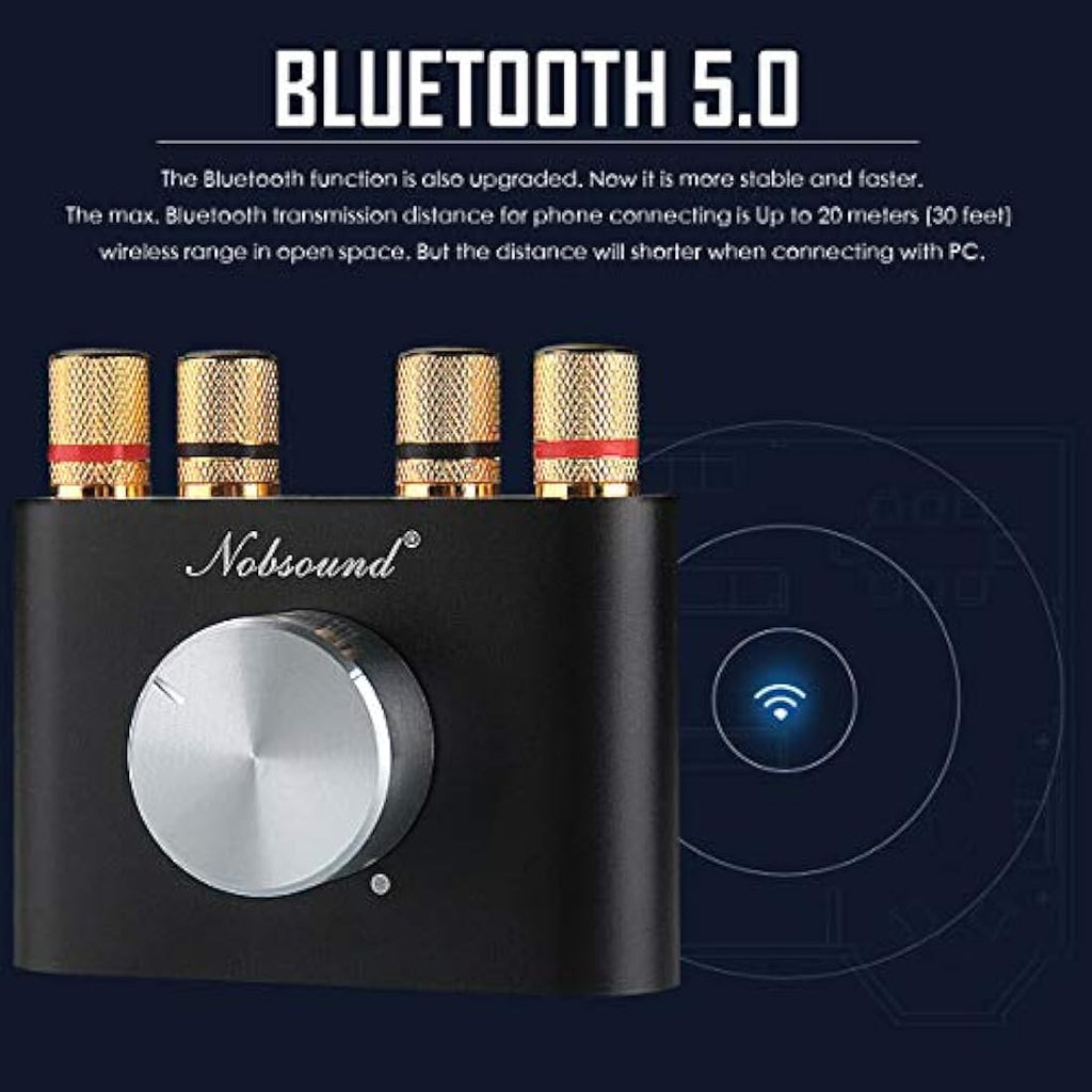 Nobsound Mini Bluetooth 5.0 Digital Power Amplifier | 50W x 2 Hi-Fi Amp
