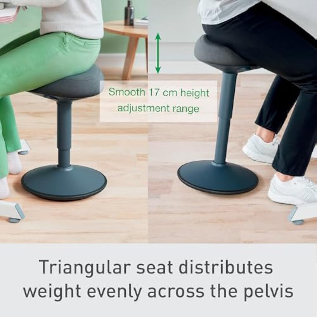 Leitz Ergo Active Sitting Stool | Height Adjustable Wobble Stool - Grey