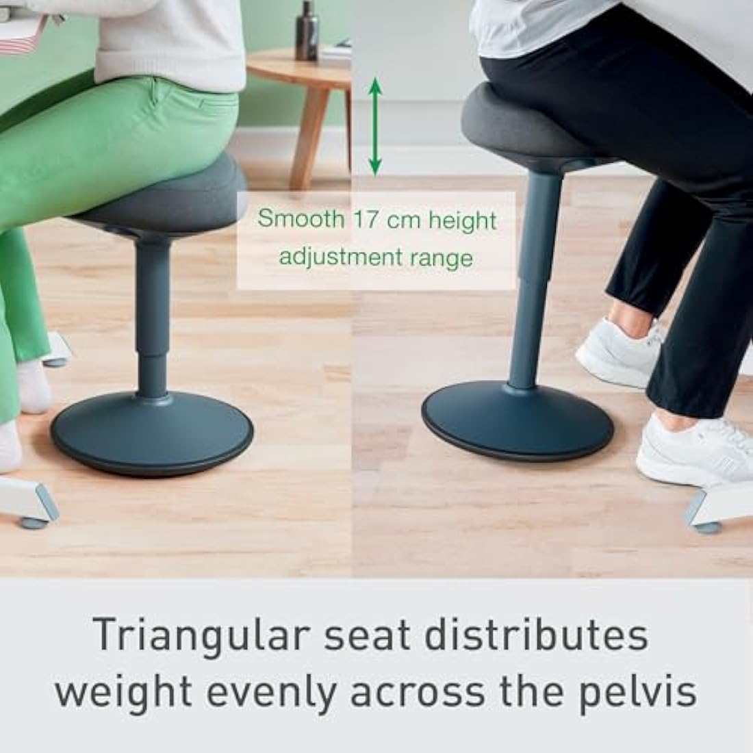Leitz Ergo Active Sitting Stool | Height Adjustable Wobble Stool - Grey