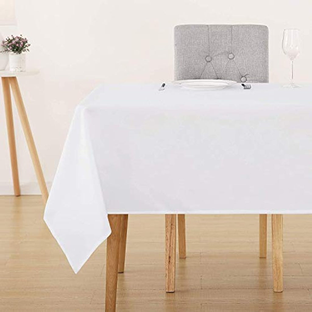 Deconovo White Oxford Tablecloth | Waterproof & Wipeable | 51x110in