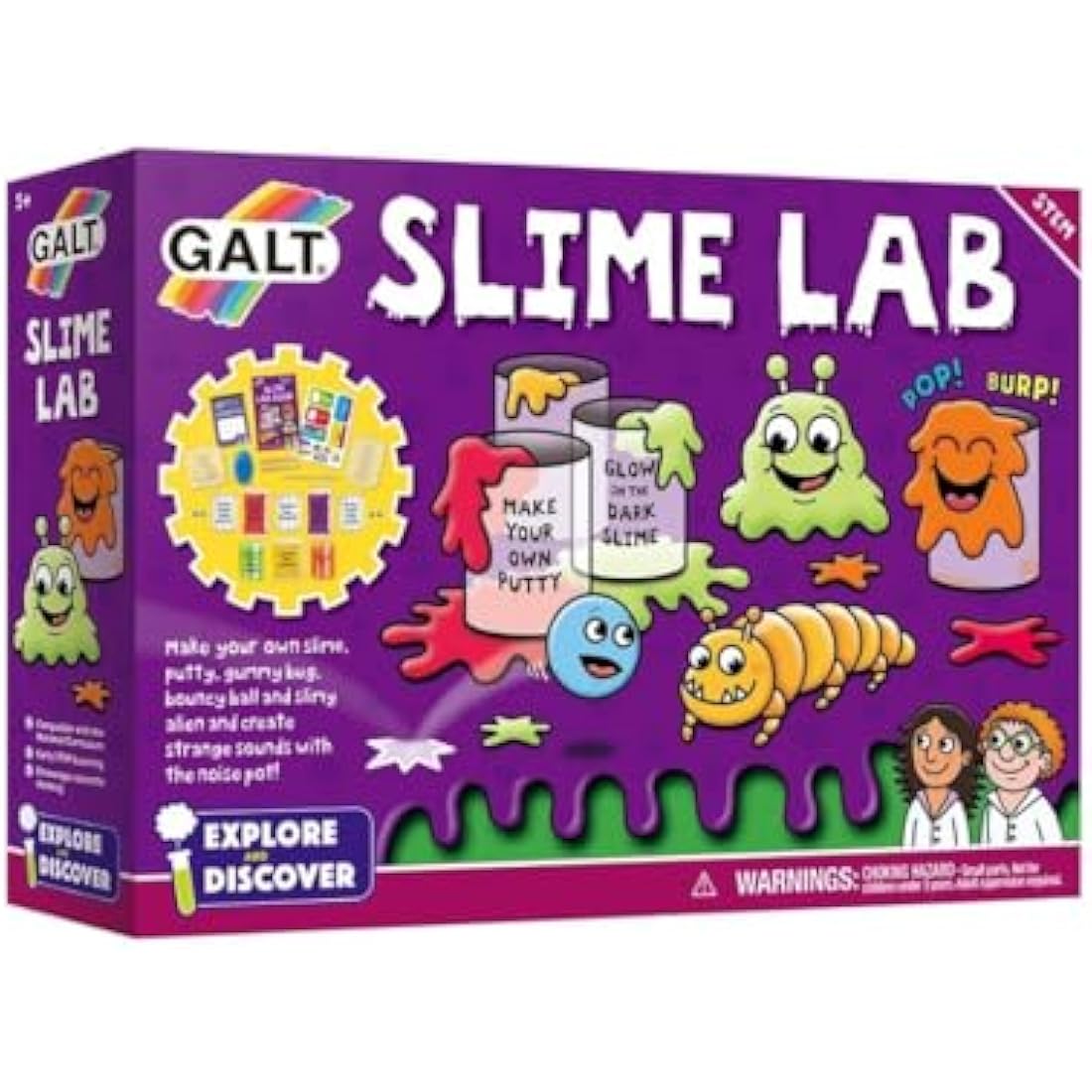 Galt Slime Lab – STEM Science Kit with 7 Experiments for Kids Ages 5+