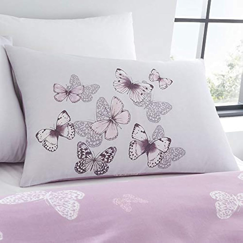 Catherine Lansfield Scatter Butterfly Double Duvet Set | Heather Cotton