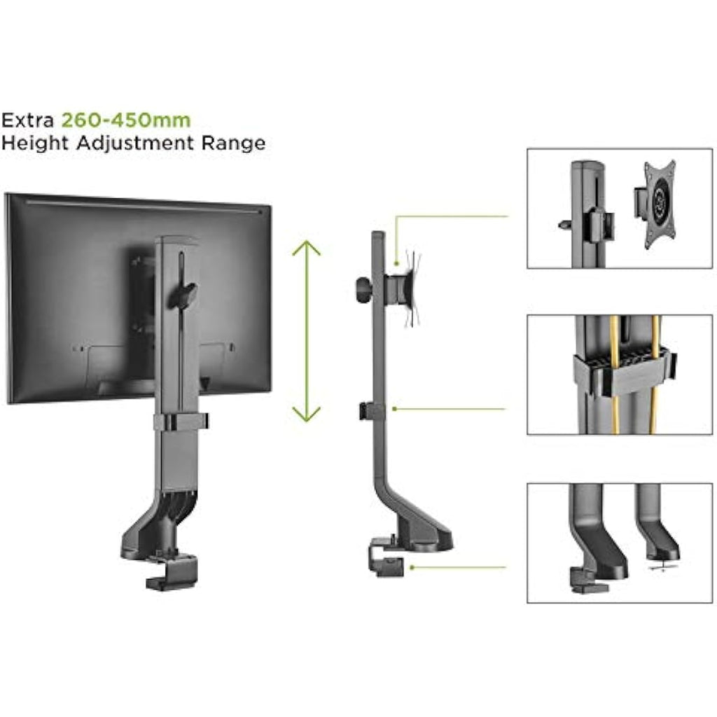 Jolof Store LCD Monitor Mount – Slim Sit-Stand Arm with Cable Management
