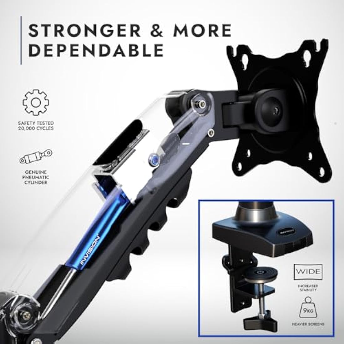 Invision MX200 Single Monitor Arm Desk Mount for 19-32 Inch Screens