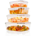 Glass Food Storage Containers - 4-Pack Large Meal Prep Set