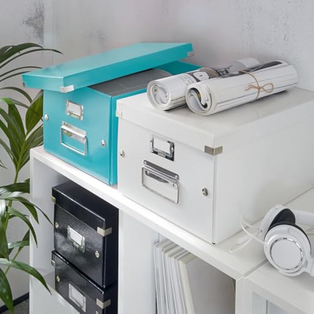 Leitz Click and Store DVD Storage Box – Ice Blue Media Organizer