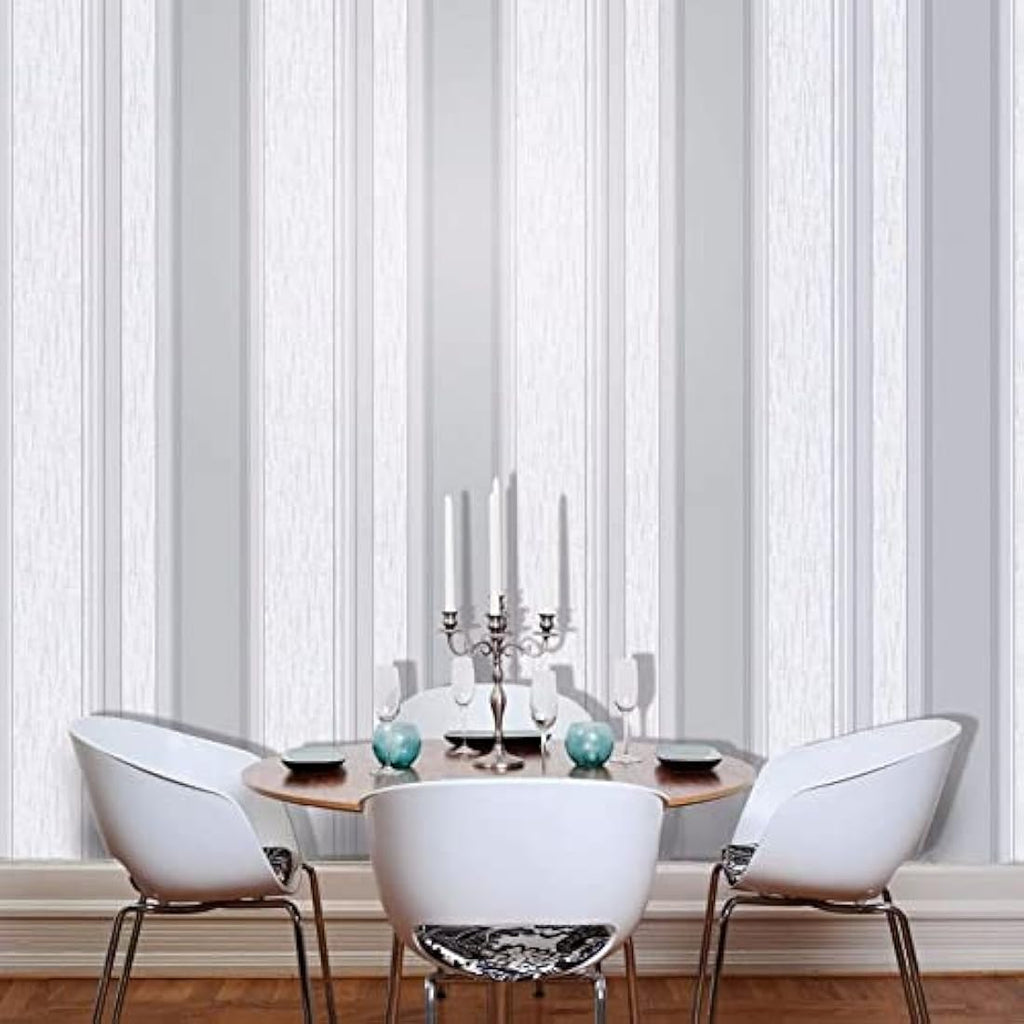 Synergy Stripe Grey Modern Wallpaper Wall Covering M0853