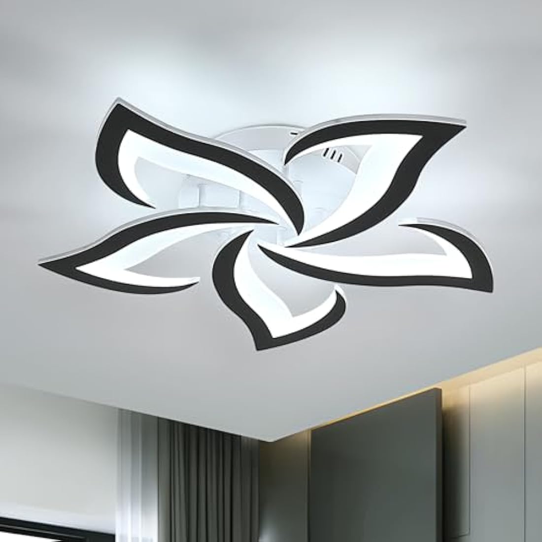 Dorlink 60W LED Ceiling Light – Modern 5-Petal Flower Acrylic Lamp, 6500K