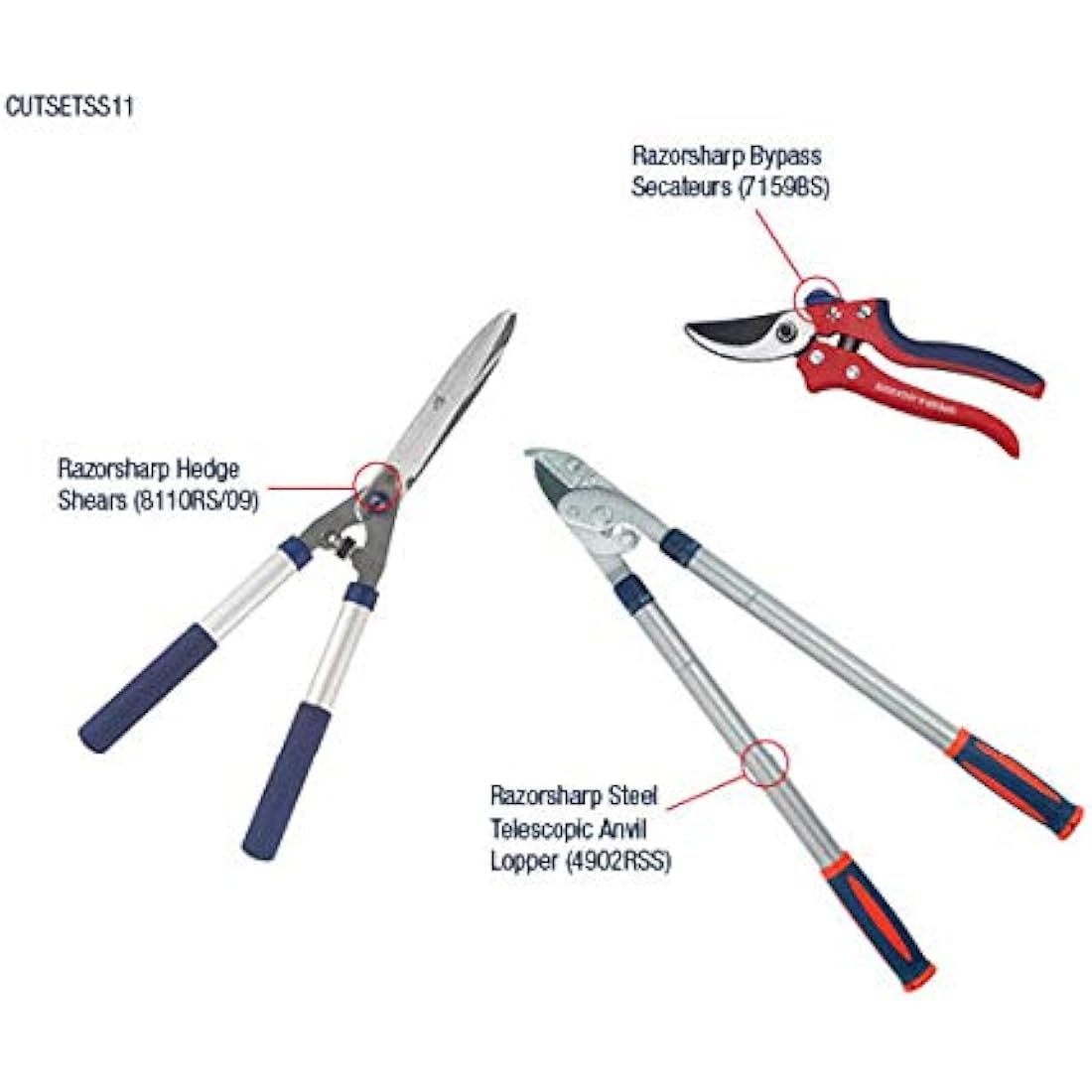 Spear & Jackson Razorsharp 3 Piece Garden Cutting Set – Loppers & Shears