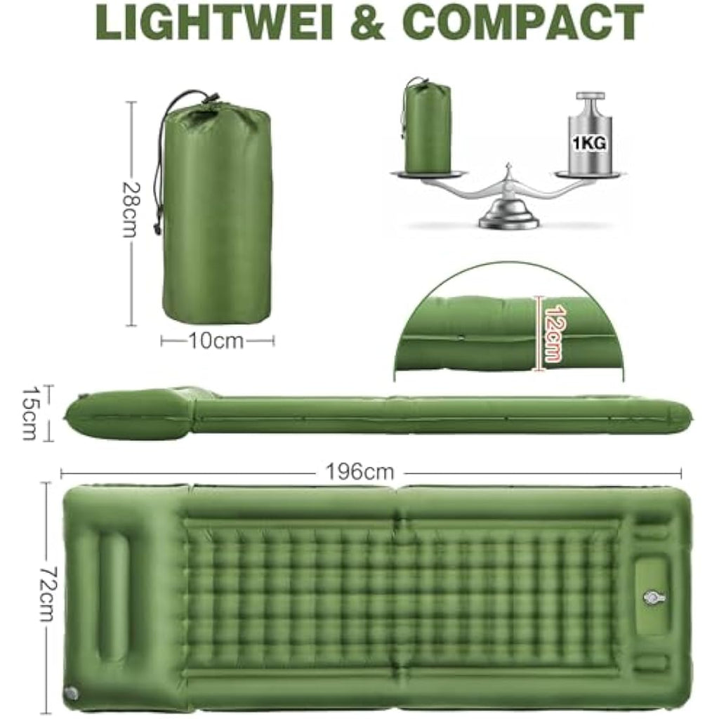 NexusNurture Self Inflating Camping Mat | 12cm Thick Waterproof Sleeping Pad