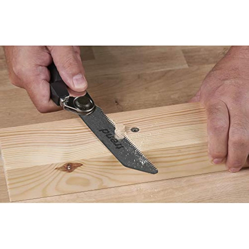 Trend Folding Flush Cut Saw – 120mm Carbon Steel Blade for Dowels