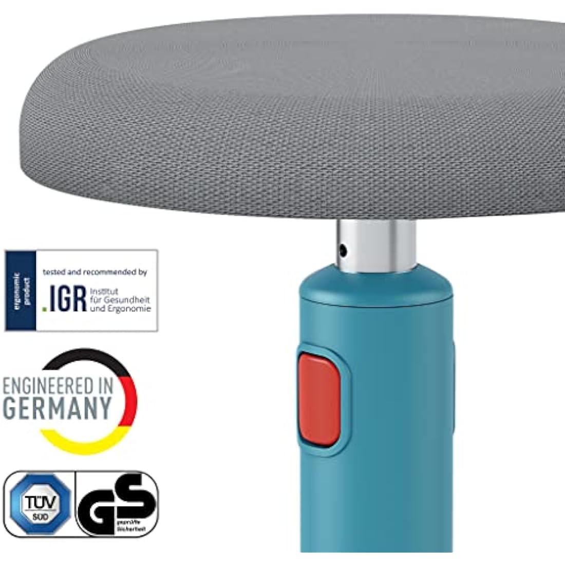 Leitz Ergo Cosy Active Sit Stand Stool - Height Adjustable Calm Blue
