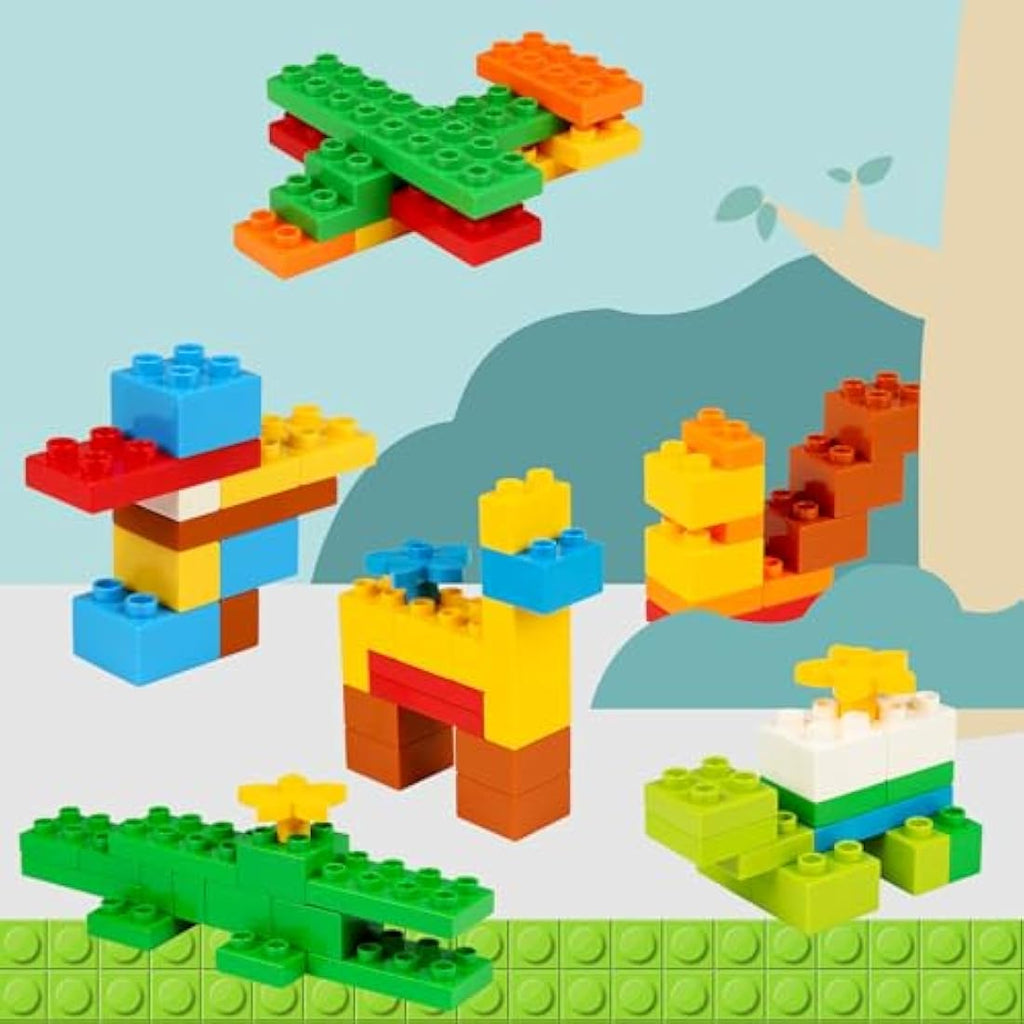 HIUME 240 Piece Big Building Blocks for Toddlers | Duplo Compatible Set