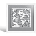 Cambridge Paper Cut Map Framed Wall Art | Jolof Store 9x9 White Frame