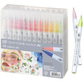 Kuretake Clean Color Real Brush Watercolor Pens - 48 Color Set