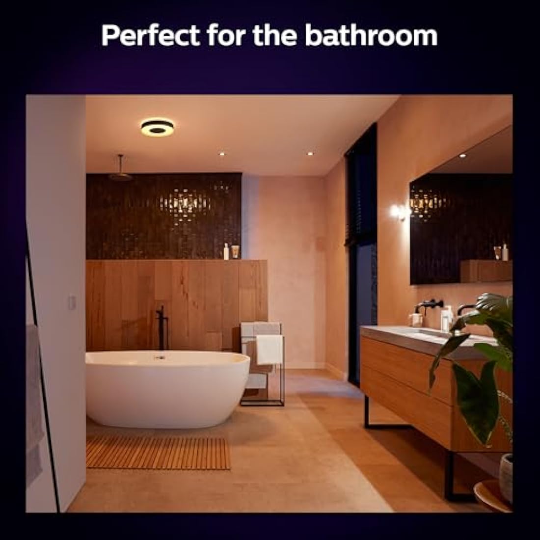 Philips Hue Xamento M Smart Ceiling Lamp - Black Bathroom Lighting