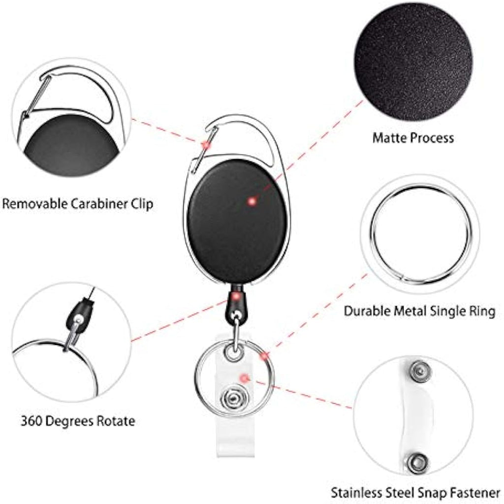 Retractable Lanyard Set | 12-Piece Waterproof ID Badge Holder