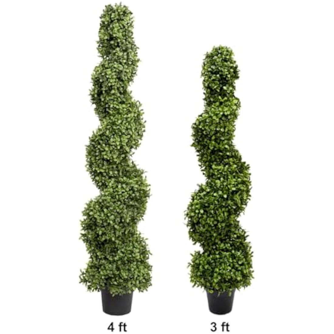4ft Artificial Spiral Boxwood Topiary Trees - UV Protected (Pair)
