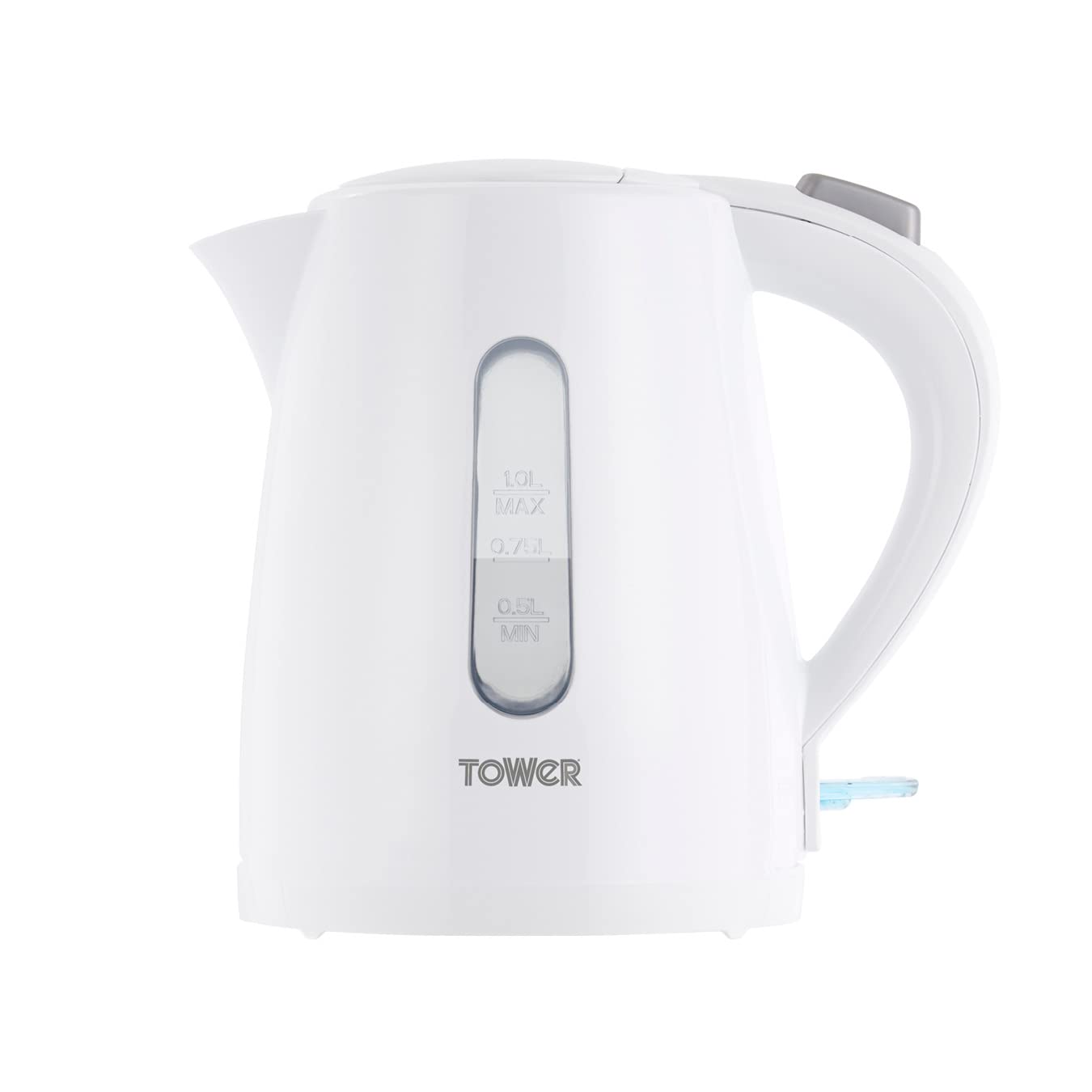 Tower T10029W Jug Kettle – 1L Quick Boil Electric Kettle, 2200W, White