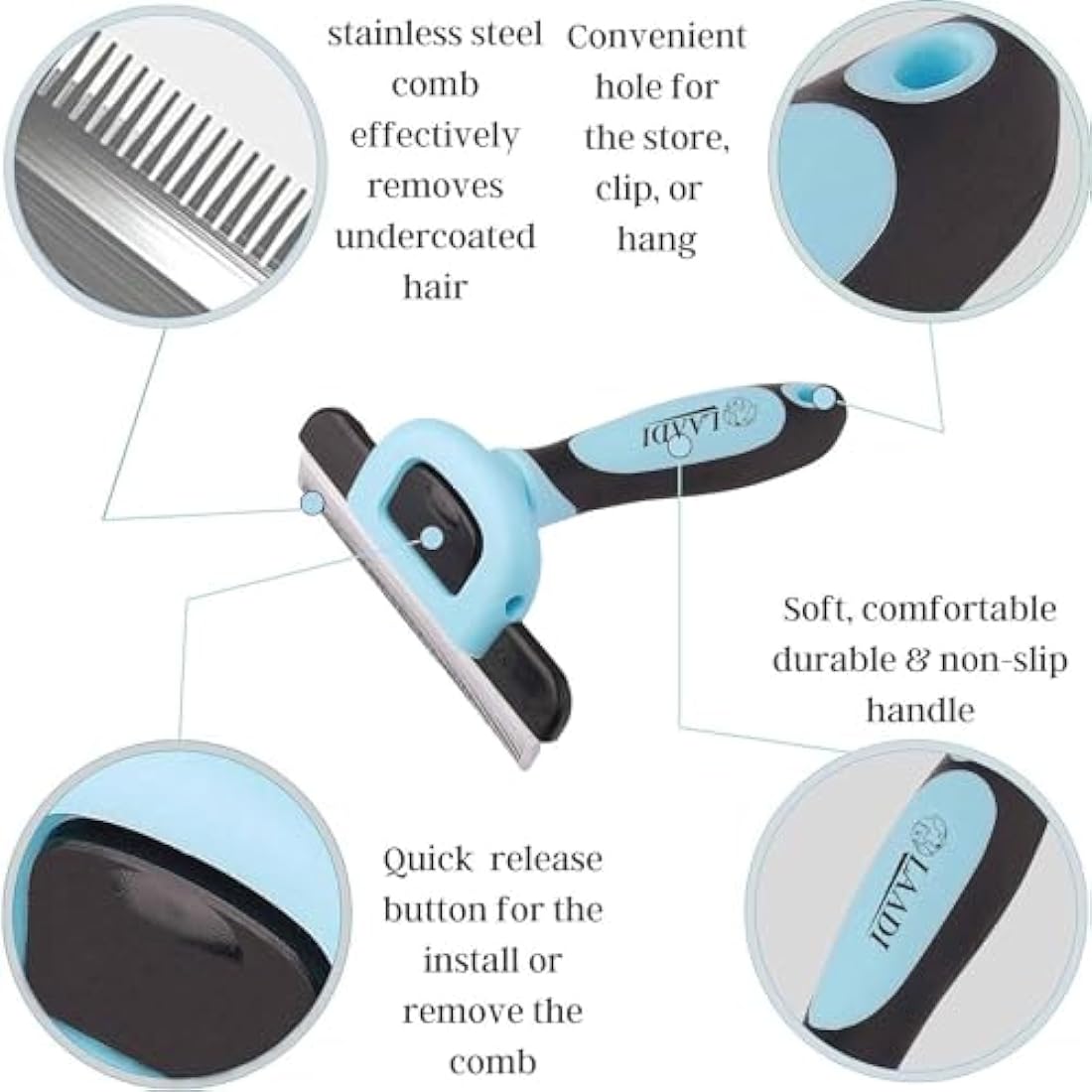 Laadi Pet Deshedding Tool – Professional Grooming Brush for Dogs & Cats