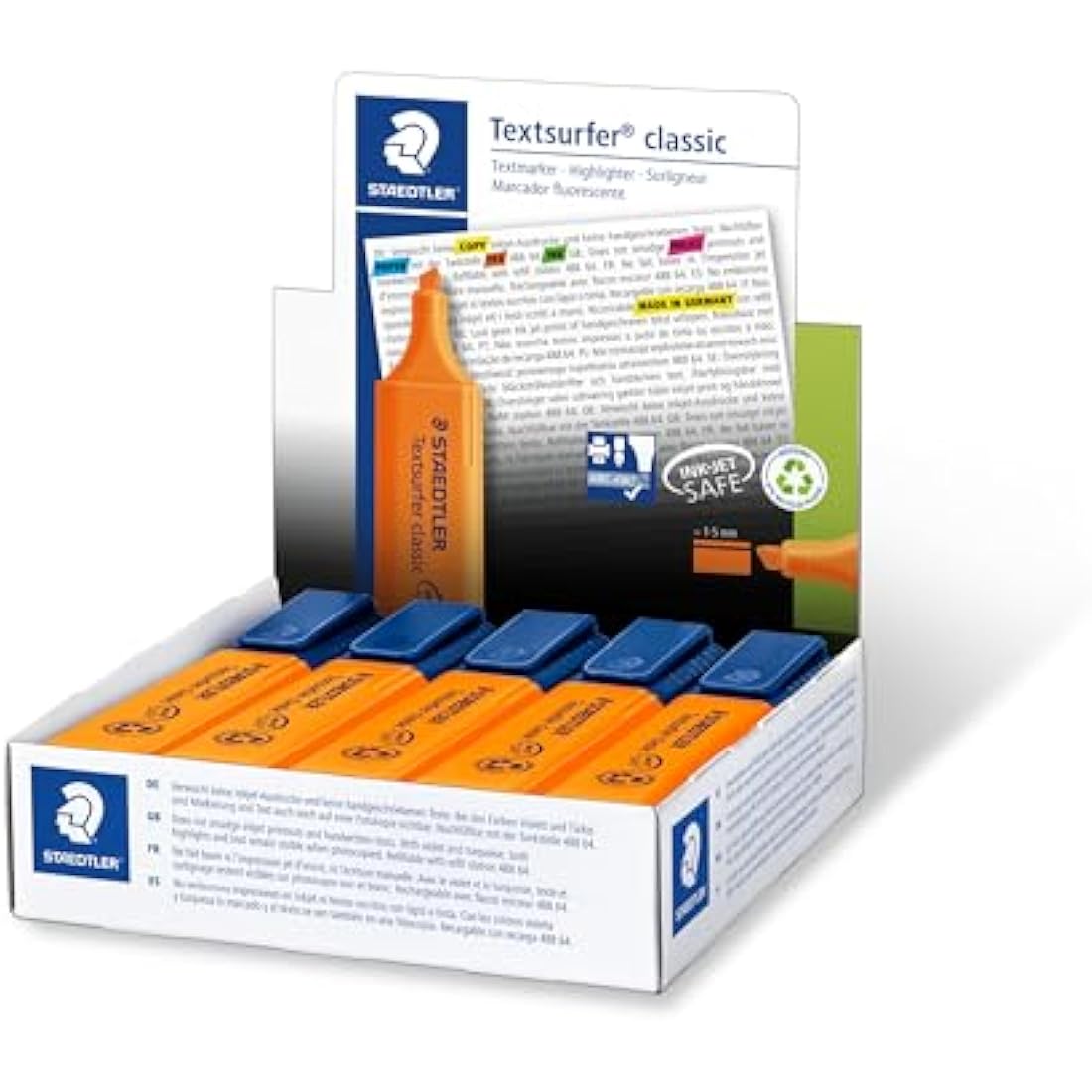 Staedtler Textsurfer Classic Highlighter – Orange Inkjet Safe (10 Pack)