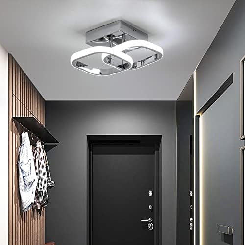 EIDISUNY Square LED Ceiling Light – 22W Modern Nordic Chrome Lamp