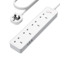 Mscien 4 Way Extension Lead with USB Slots | Surge Protected Power Strip
