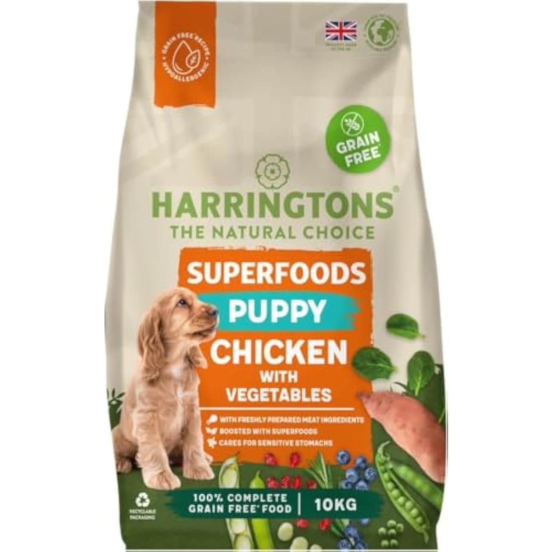 Harringtons Superfoods Puppy Grain Free Chicken Dry Dog Food - 10kg