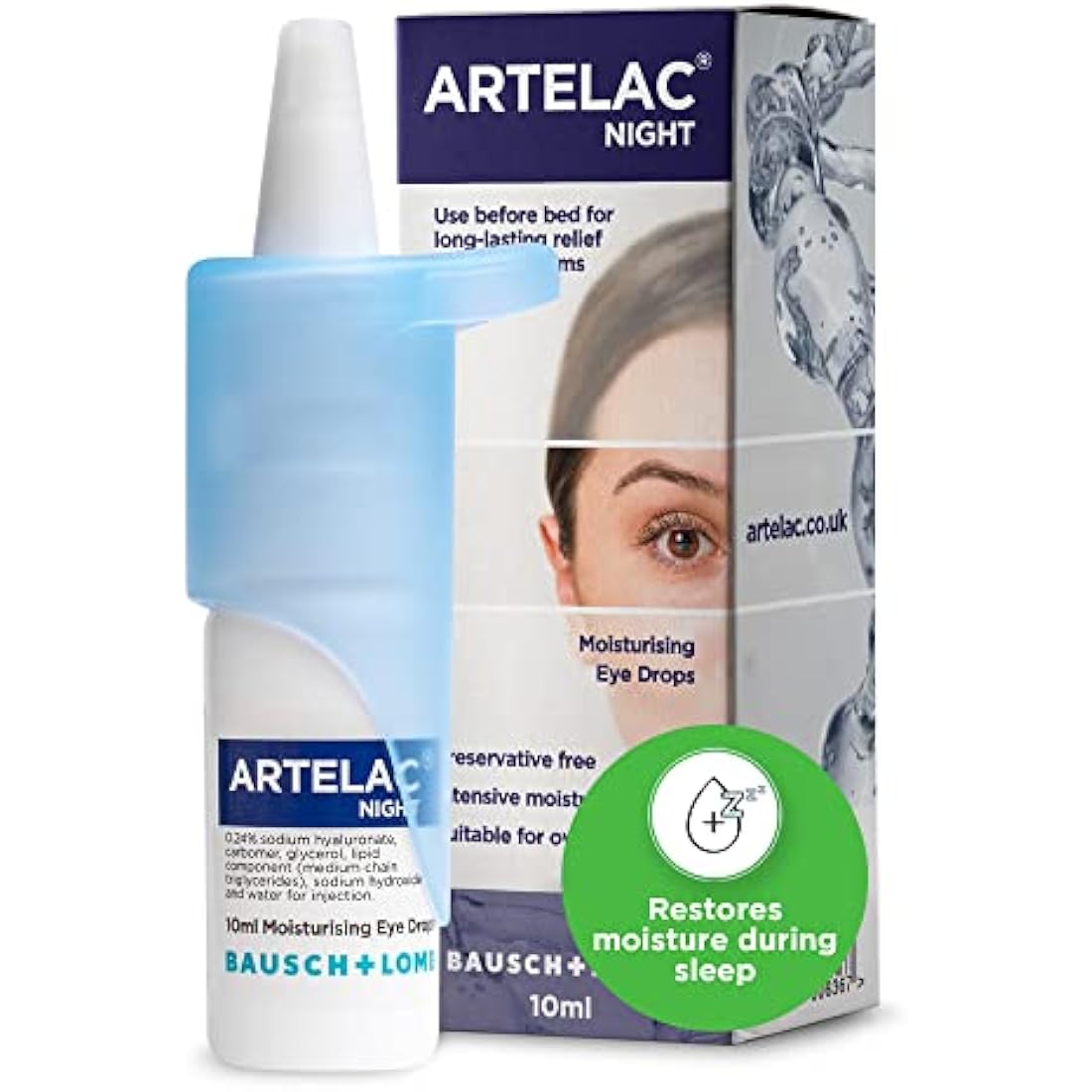 Artelac Night Eye Drops | Preservative Free Dry Eye Relief, 10ml
