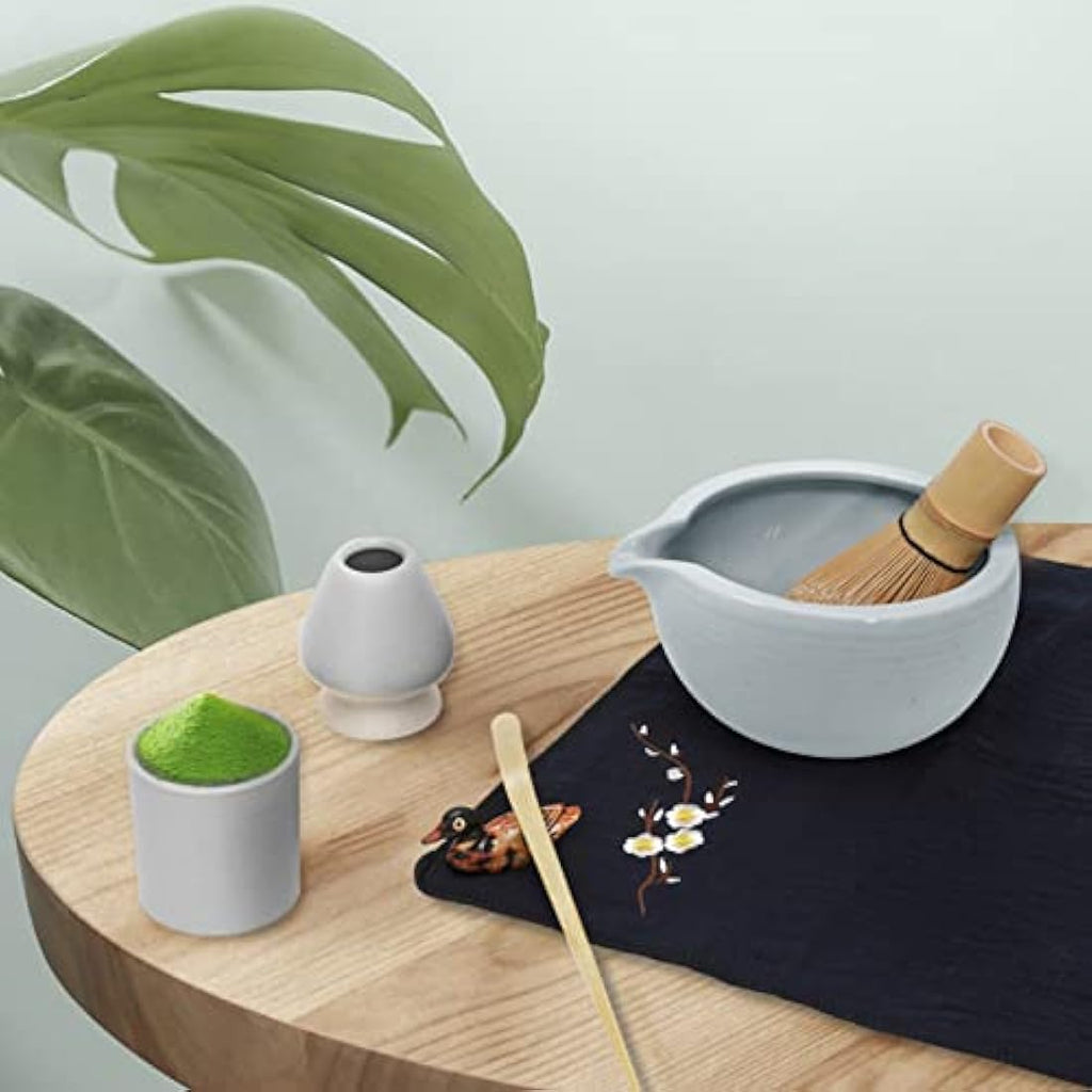 Artcome Matcha Ceremony Kit – Bamboo Whisk and Pottery Bowl with Spout