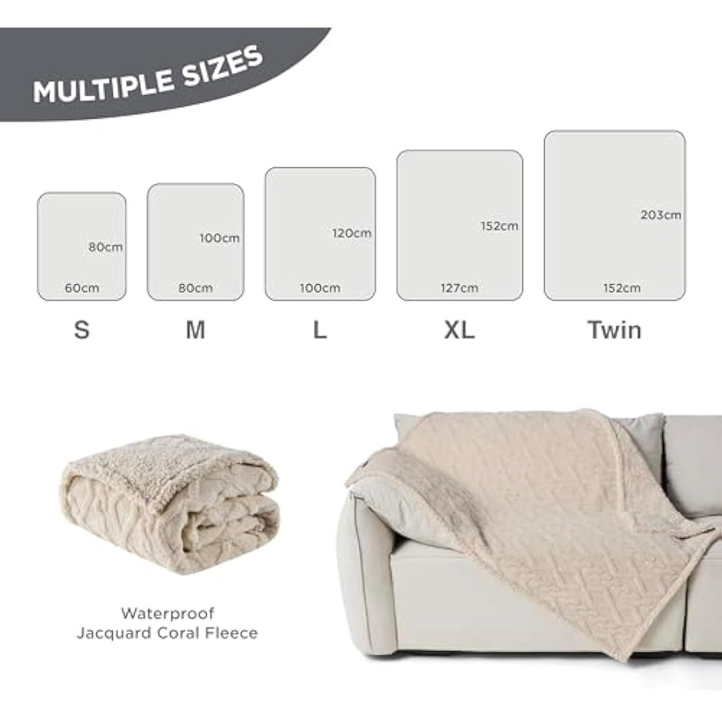 Lesure Waterproof Dog Blanket – Washable Plush Pet Throw for Bed & Sofa