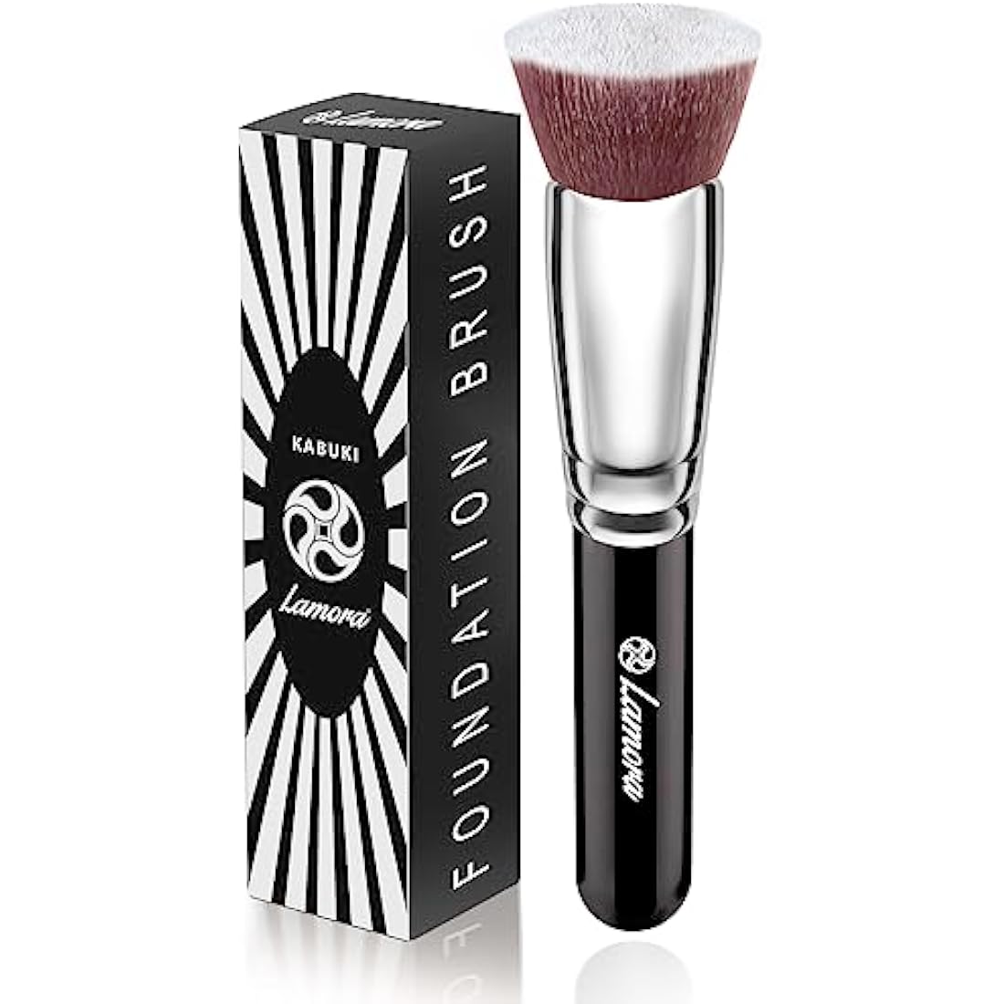 Lamora Flat Top Kabuki Foundation Brush – Synthetic Bristles for Liquid
