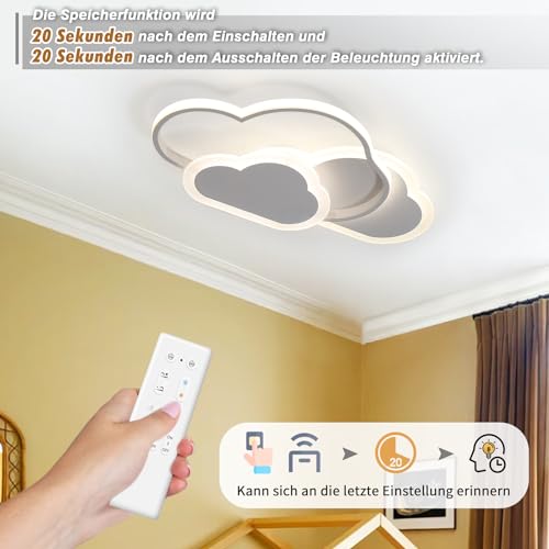 BLMYL 42W Cloud LED Ceiling Light | Dimmable 52cm Modern White Lamp