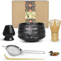 Artcome Matcha Ceremony Kit – 7-Piece Bamboo Tea Set with Bowl (Black)