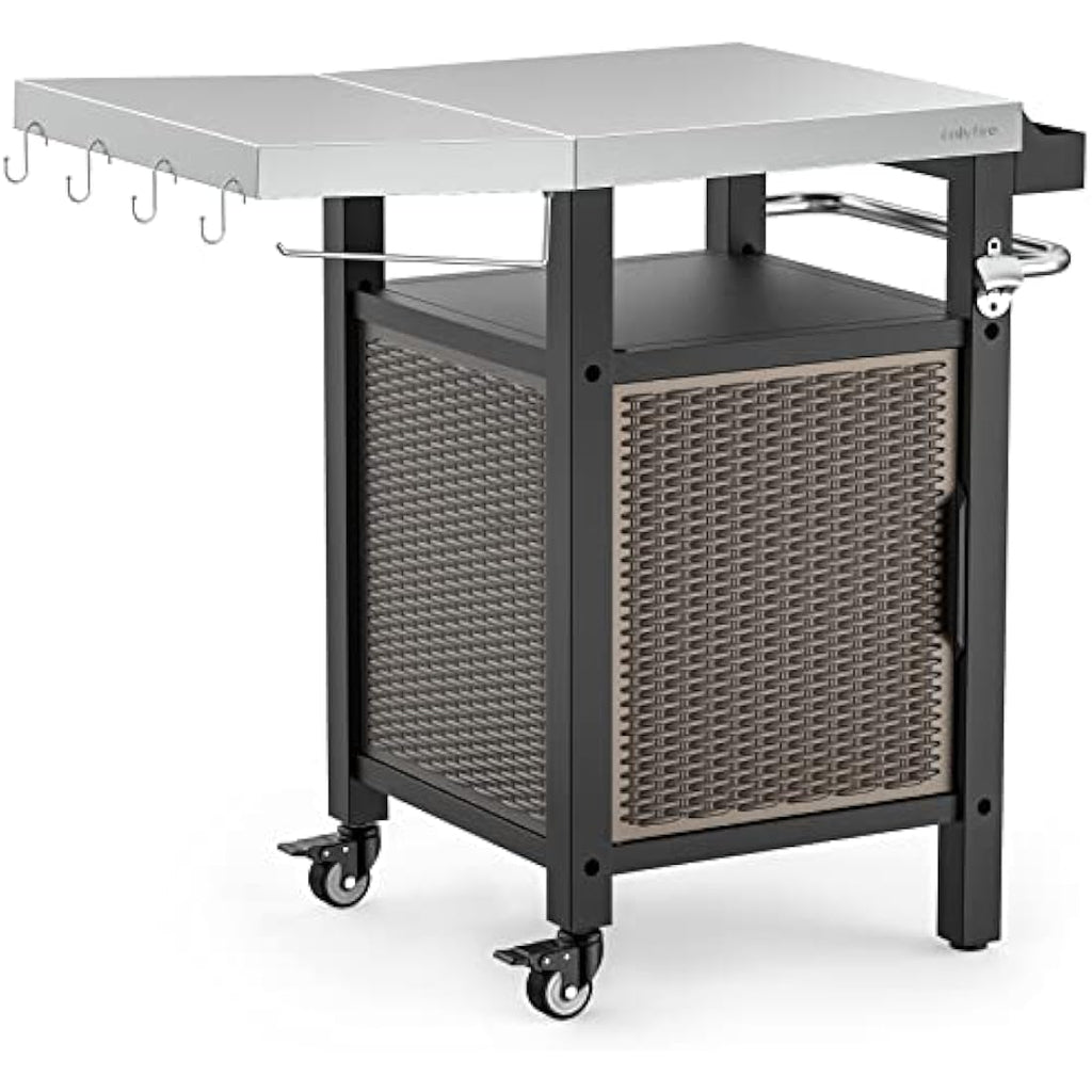 Onlyfire BBQ Storage Cart – Stainless Steel Outdoor Grilling Table