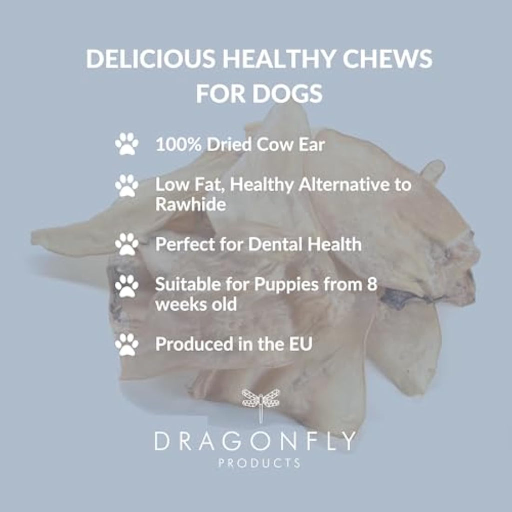 Cow Ears Dog Treats | 25 Pack Natural Grain Free Dental Chews