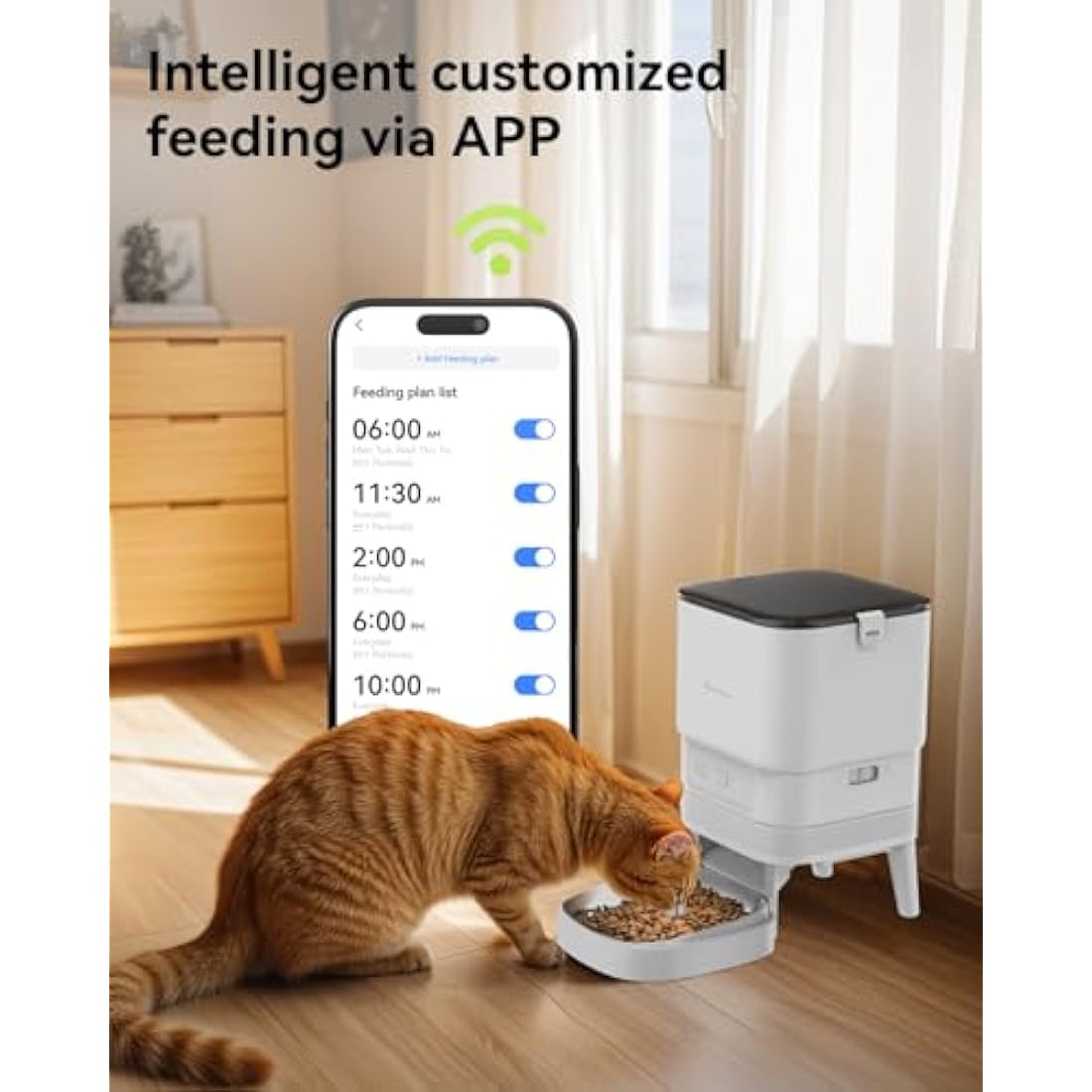APETDOLA Automatic Cat Feeder - 4L Smart WiFi Food Dispenser with App