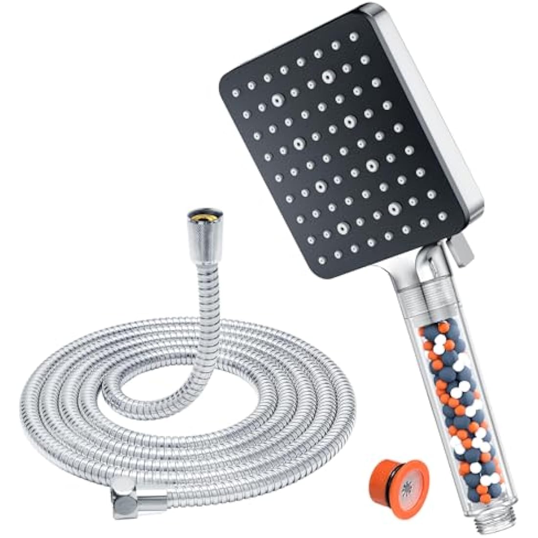 High Pressure Filtered Shower Head with 1.6m Hose | 6 Modes