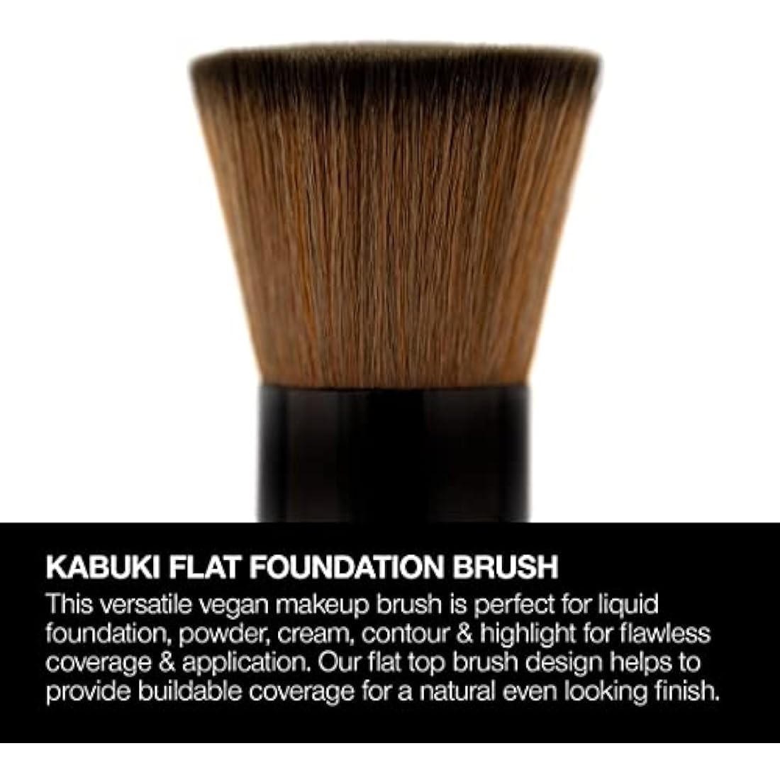 Palladio Flat Kabuki Brush – Vegan Synthetic Foundation & Powder Brush