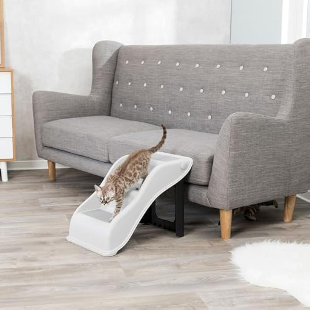 TRIXIE 3 Step Pet Stairs – Foldable Lightweight Non-Slip Dog Steps, Grey