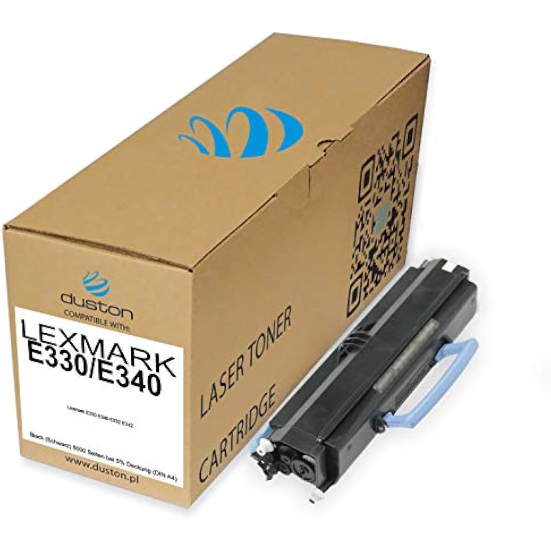 Duston Black Toner Cartridge for Lexmark E330 E340 E332 E342 | 6000 Pages