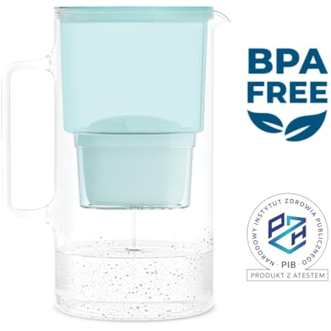 Wessper Glass Water Filter Jug | 3L Borosilicate Pitcher | Mint