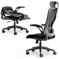 Tervo Model U – Foldable Ergonomic Mesh Office Chair with Flip-Up Arms