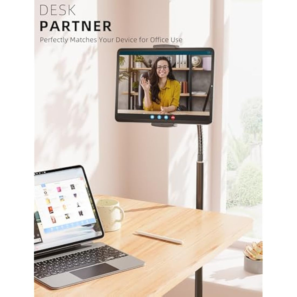 LanPavilion iPad Floor Stand – Flexible Gooseneck Tablet Holder (4.7-13")