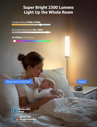 Lepro O1 AI Smart Floor Lamp – 2300LM RGB+CCT Music Sync Standing Lamp