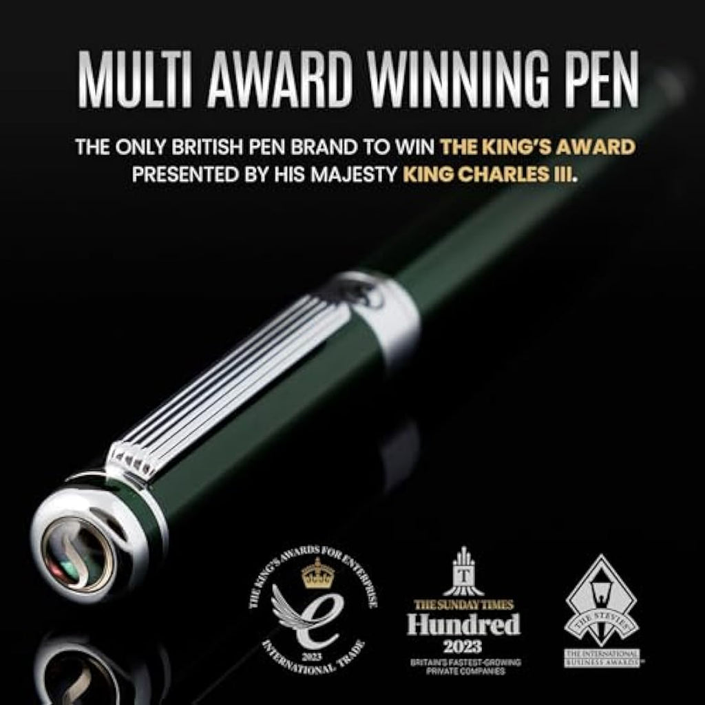 Scriveiner Luxury Fountain Pen – British Racing Green, Fine Schmidt Nib