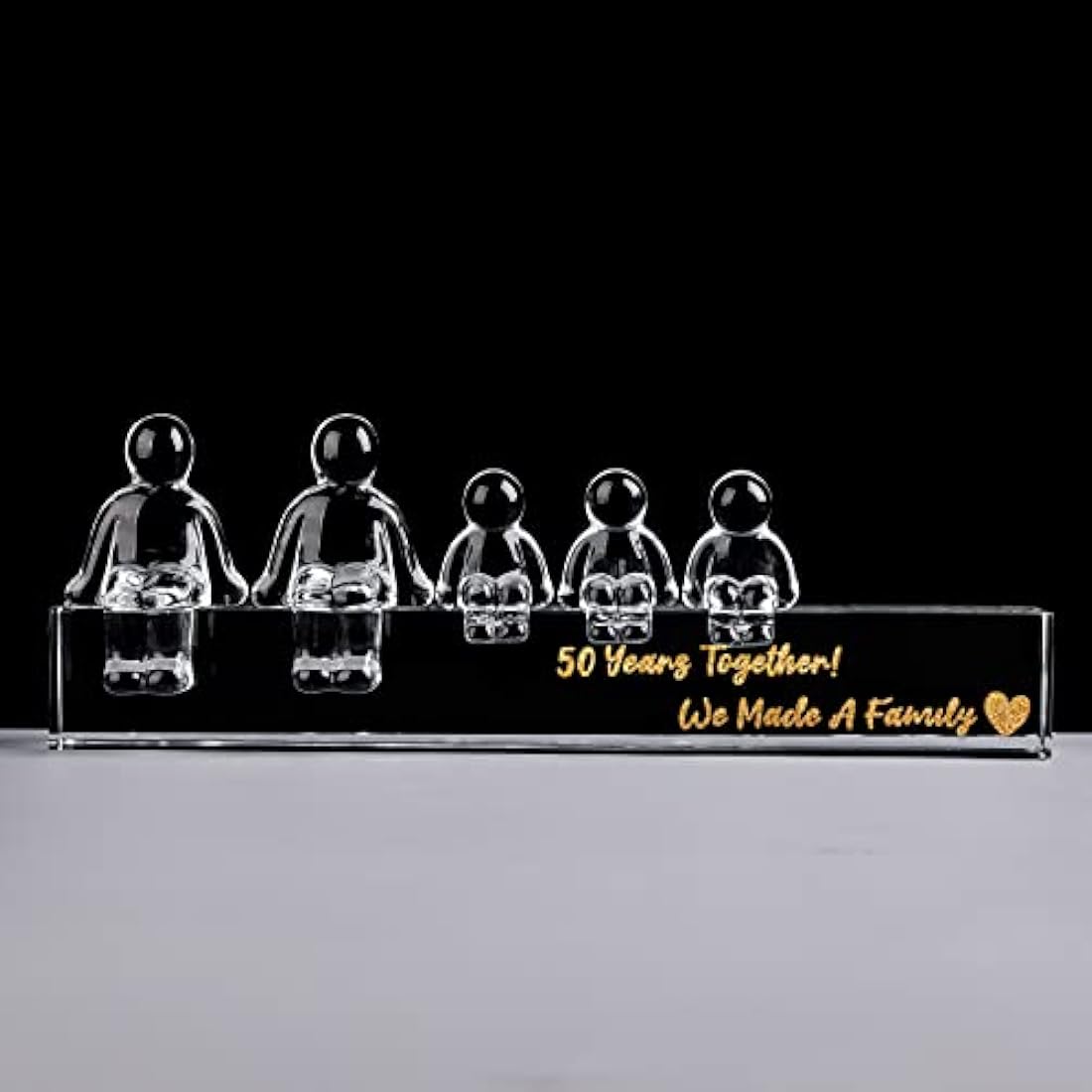 Movdyka Crystal 50th Anniversary Family Figurine Set - 3 Children